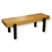 Wood Plank & Metal Bench