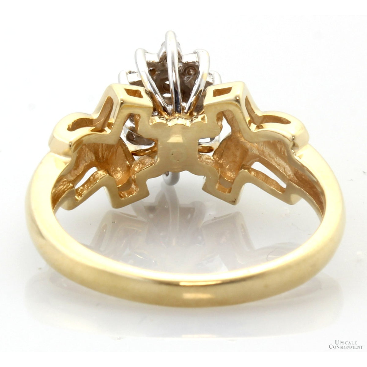 Vintage 0.13ctw Diamond Tiered  Cluster Ring | 14K Yellow Gold