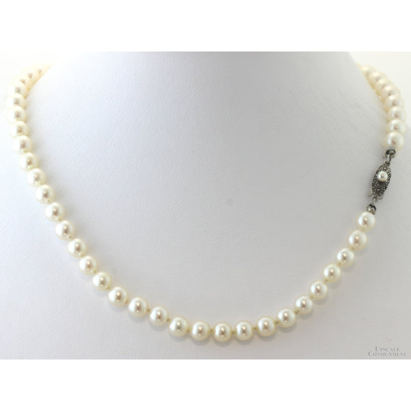 Vintage Mikimoto Hand-Knotted Cultured Akoya Pearl Necklace