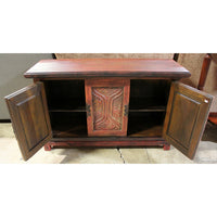 Oak Cabinet w/Carved Doors