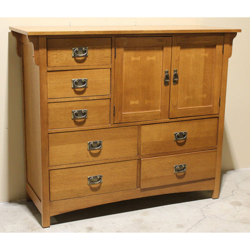 bassett dresser Mission Style Mule w/Cabinet – Upscale Consignment month_Dec 24 a perfect neutral with Chelsea28 Velvet Faux Wrap COLOUR:Lemon Floral