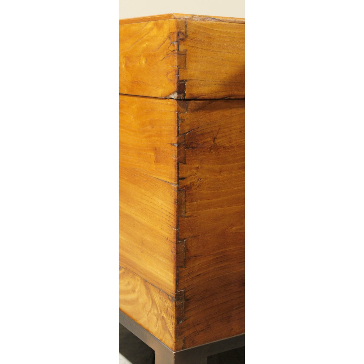Vintage Wooden Chest w/Metal Base