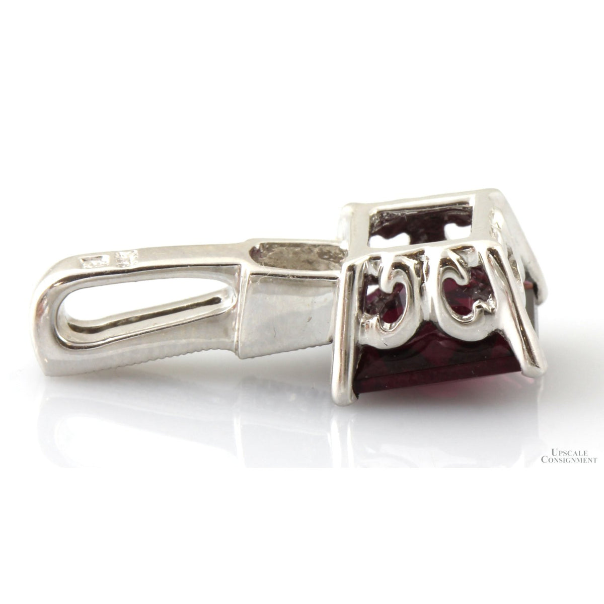 Purple-Red Rhodolite Garnet & Diamond 14K Gold Pendant