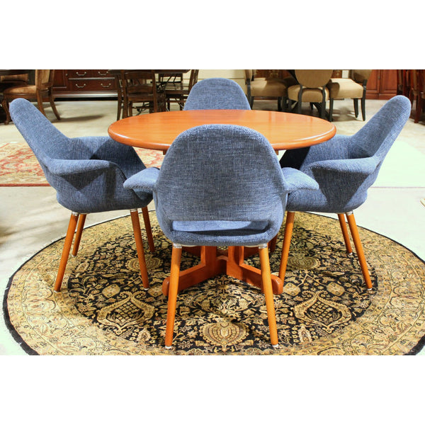 MCM Style Dining Set w/4 Blue Chairs