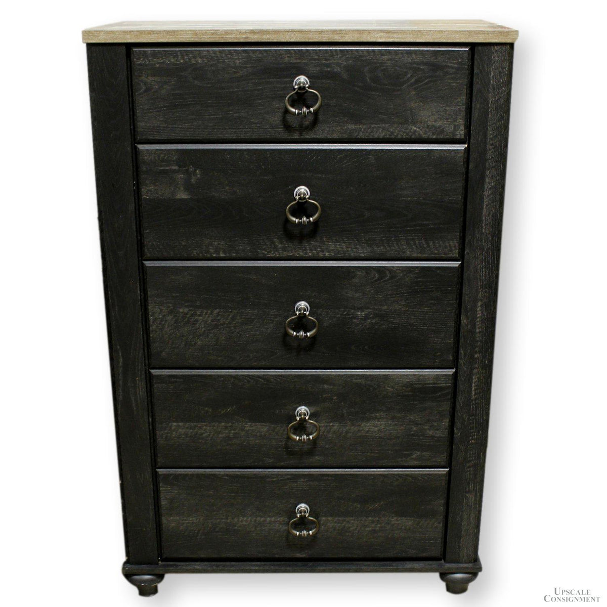Ashley 5 Drawer Rustic Black Chest of Drawers