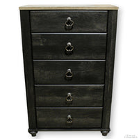 Ashley 5 Drawer Rustic Black Chest of Drawers