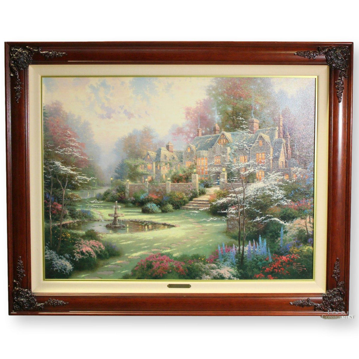 Framed Limited Edition Lithograph "Gardens Beyond Spring Gate" by Thomas Kinkade