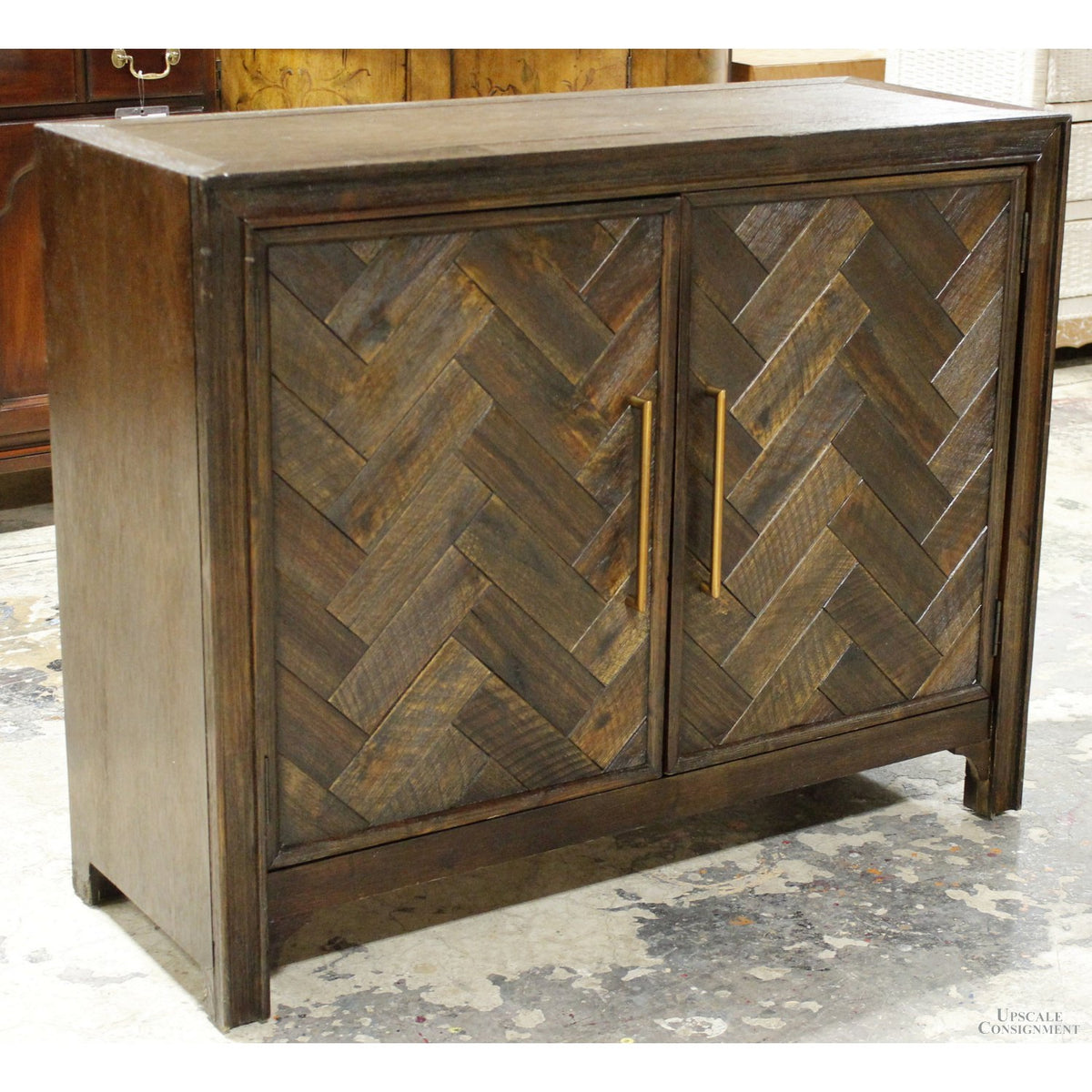 Rustic Wood 2-Door Cabinet