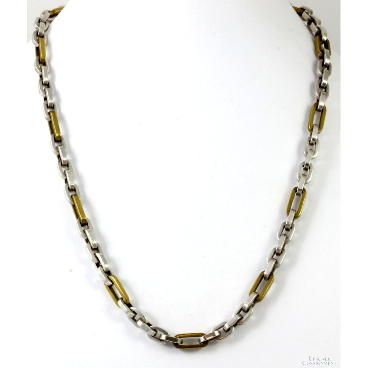 Vintage TAXCO Two-Tone Sterling Silver Cable Link Chain