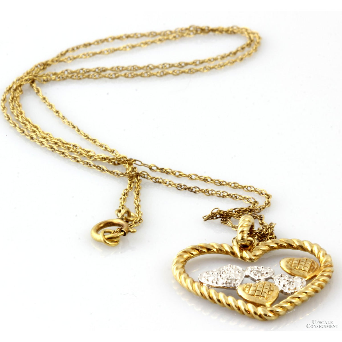 10K Gold & Diamond Heart Pendant & 14K Gold-Filled Chain
