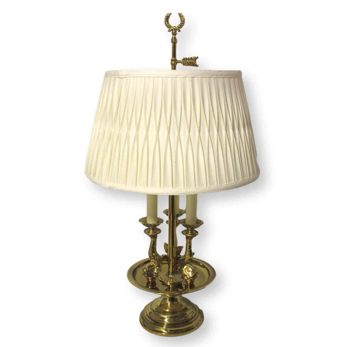 Bouillotte Style Brass Koi Table Lamp