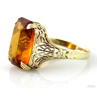 Color-Change Andalusite Art Deco Figree 10K Gold Ring - ~ 4+ carats