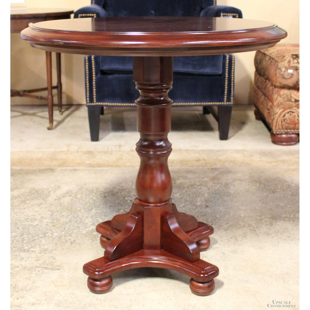 Ashley Round Cherry Accent Table w/Bun feet