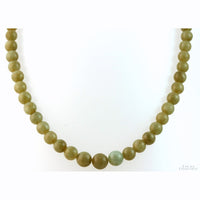 Lake Green Graduated Nephrite Jade Bead 14K Gold Clasp
