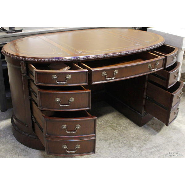 Sligh 'Ellis' Oval Leather Top Executive Desk