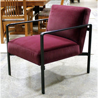 Purple Velour Accent Chair w/Metal Frame