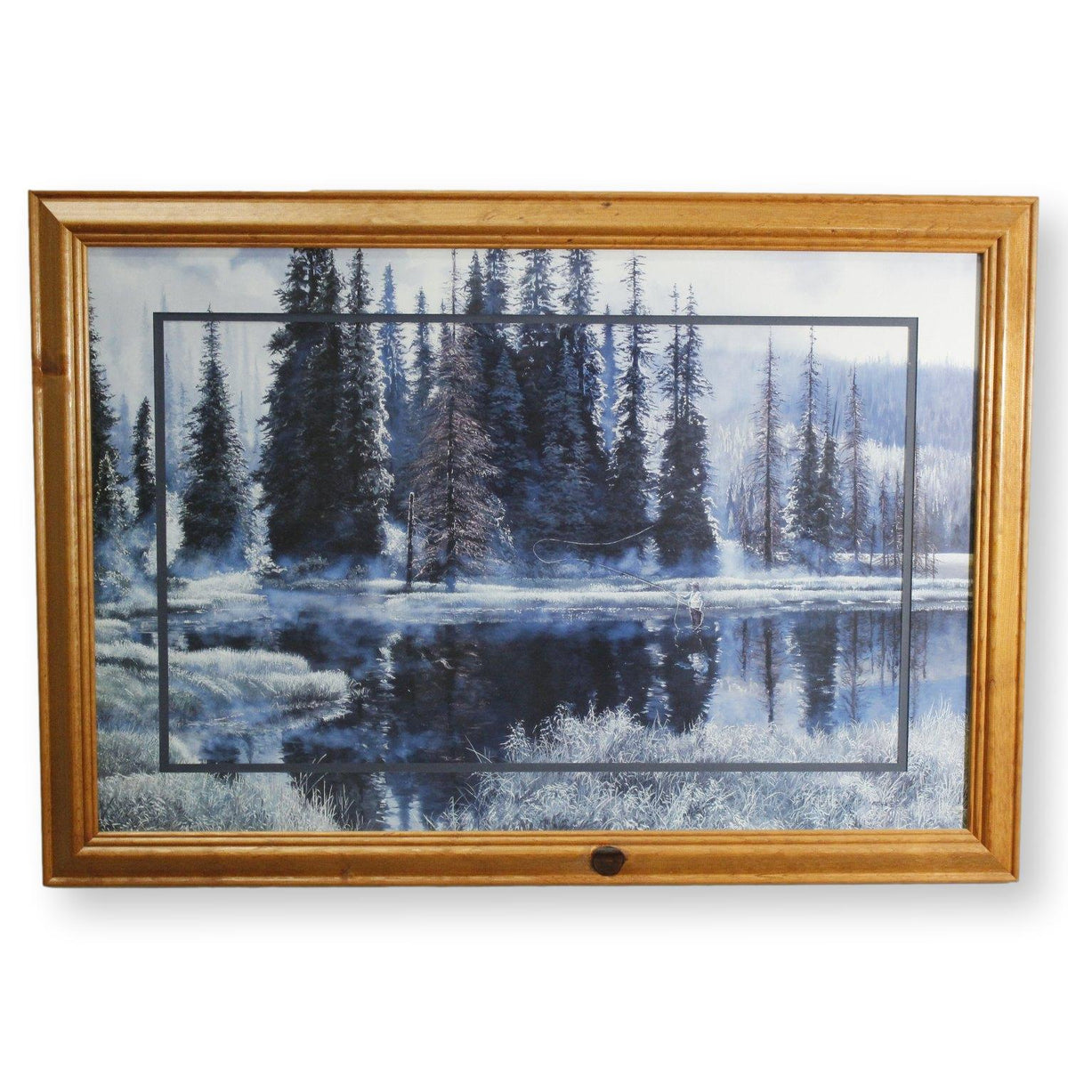 Framed Fly Fisherman Landscape Print