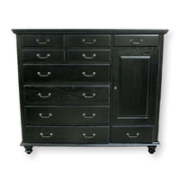 Restoration Hardware Black 10 Drawer Combination Chest