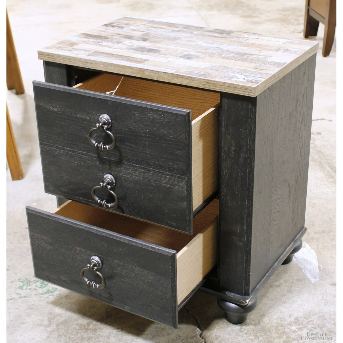 Ashley 2 Drawer Rustic Black Nightstand