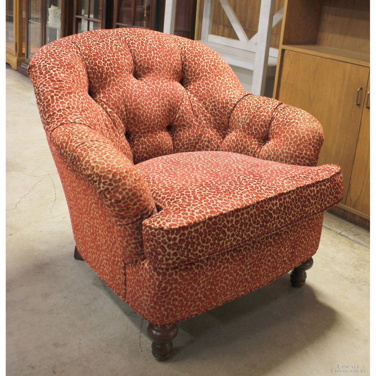 Sam Moore Red Leopard Accent Chair