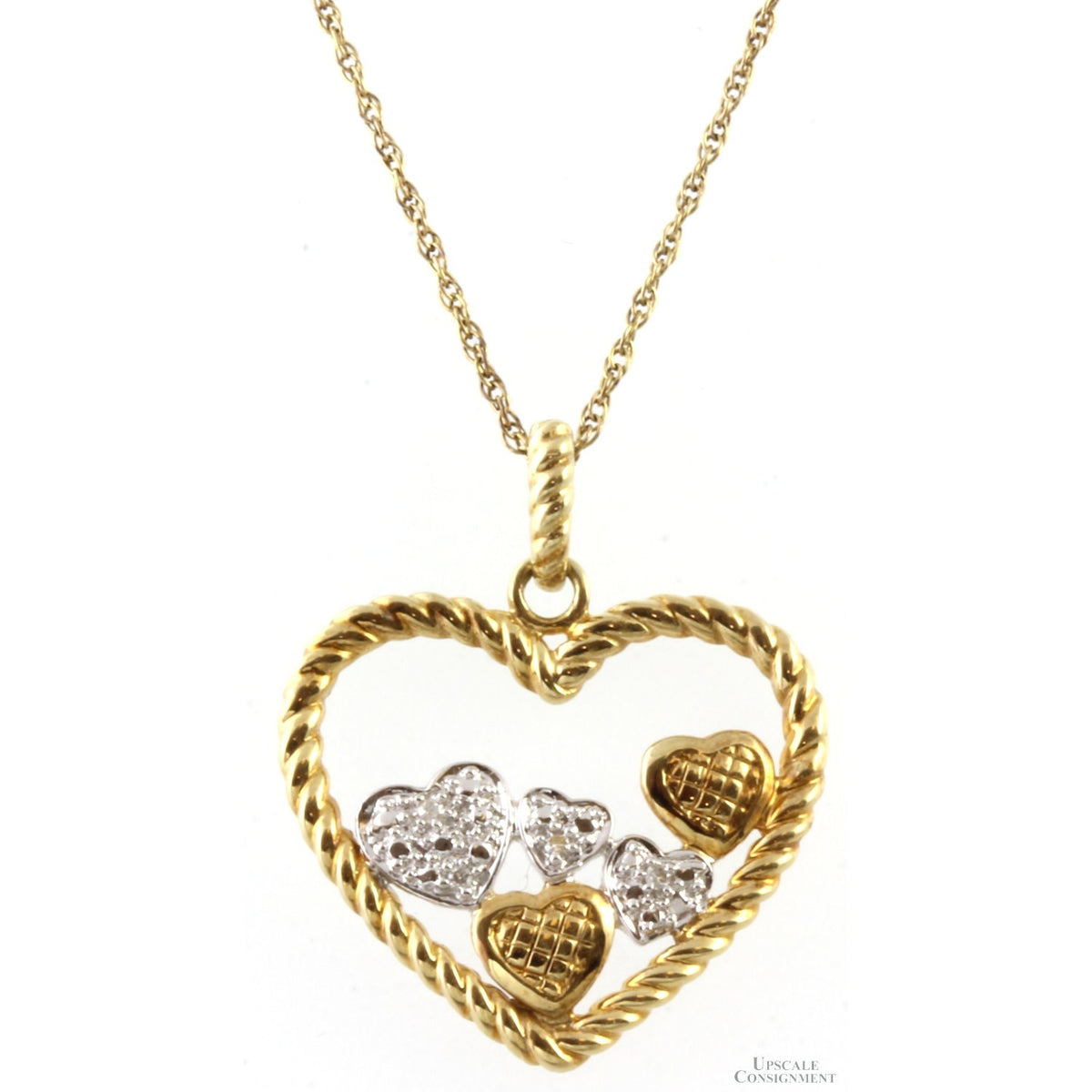 10K Gold & Diamond Heart Pendant & 14K Gold-Filled Chain