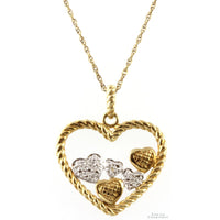 10K Gold & Diamond Heart Pendant & 14K Gold-Filled Chain
