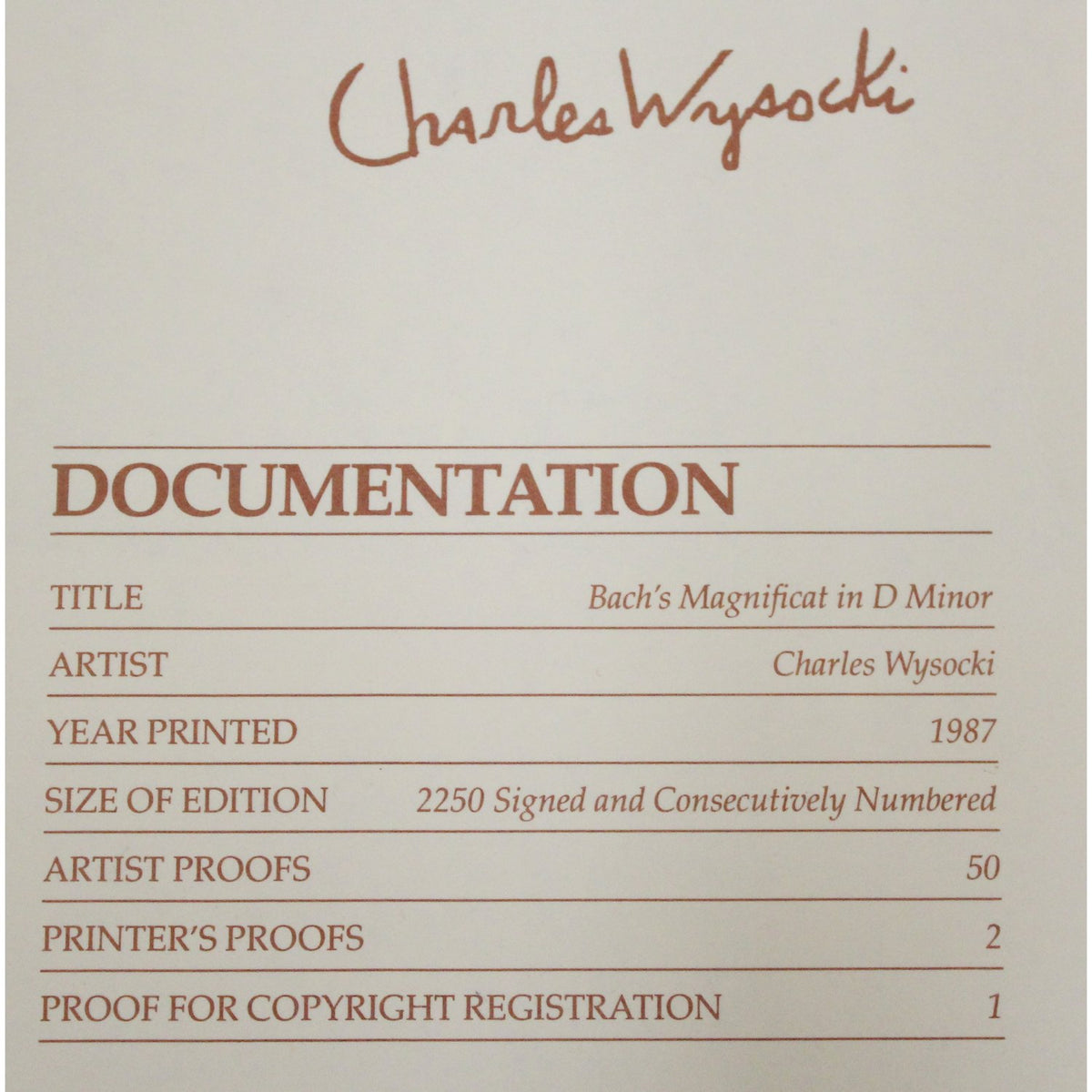 Charles Wysocki Framed L.E. Print "Bach's Magnificat in D Minor"