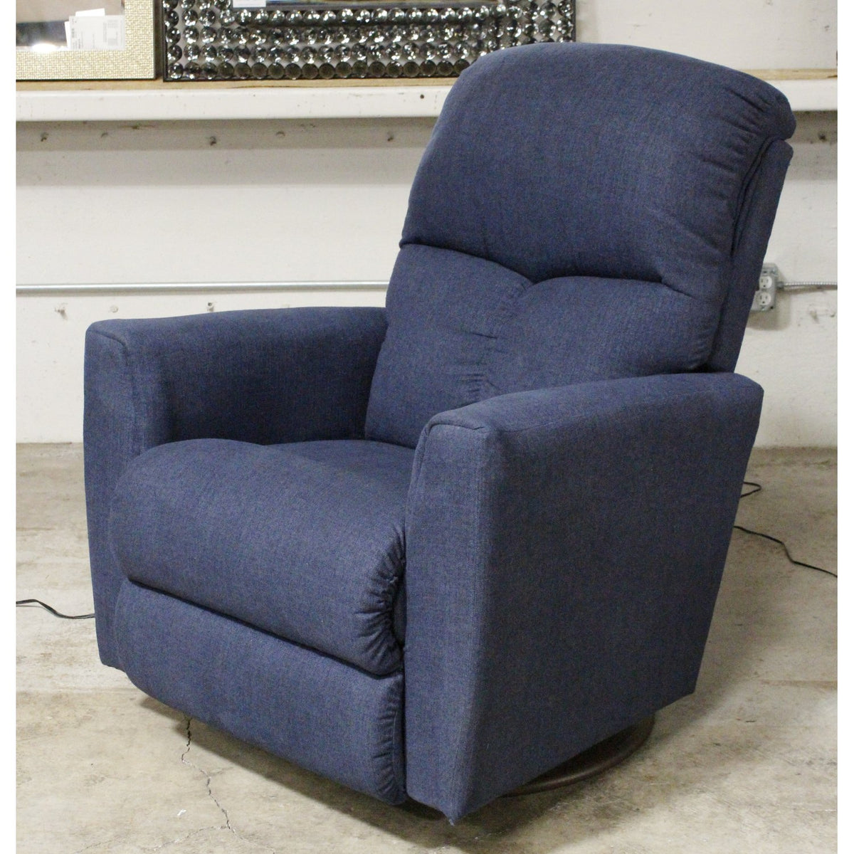 La-Z-Boy Blue Swivel Rocking Power Recliner w/adjustable Lumbar & Headrest