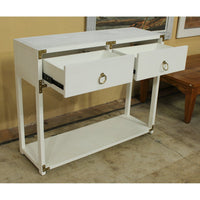 White Campaign Style Console Table