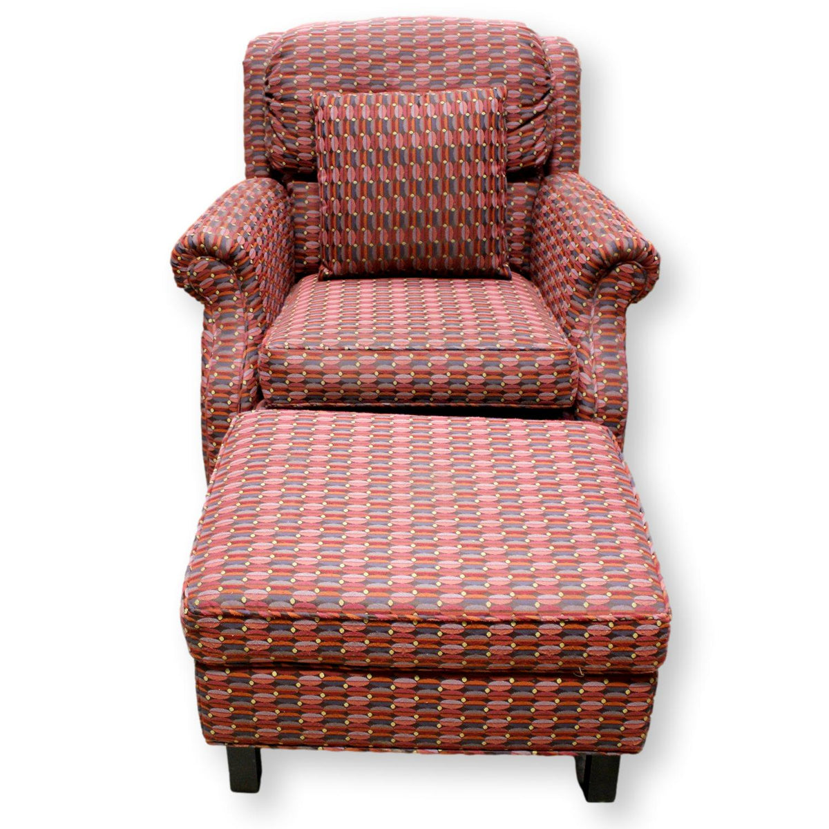 Patterned Swivel Rocker w/Ottoman