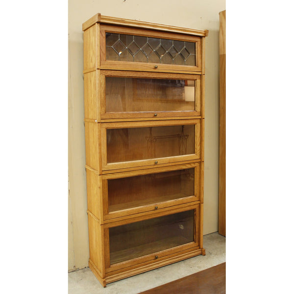 Oak 5-Tier Barrister Bookcase