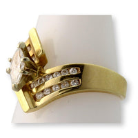 Marquise Diamond 14K Gold Ring with Diamond Accents