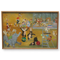 Framed Original Oil Circus Artwork by Dickie Wright