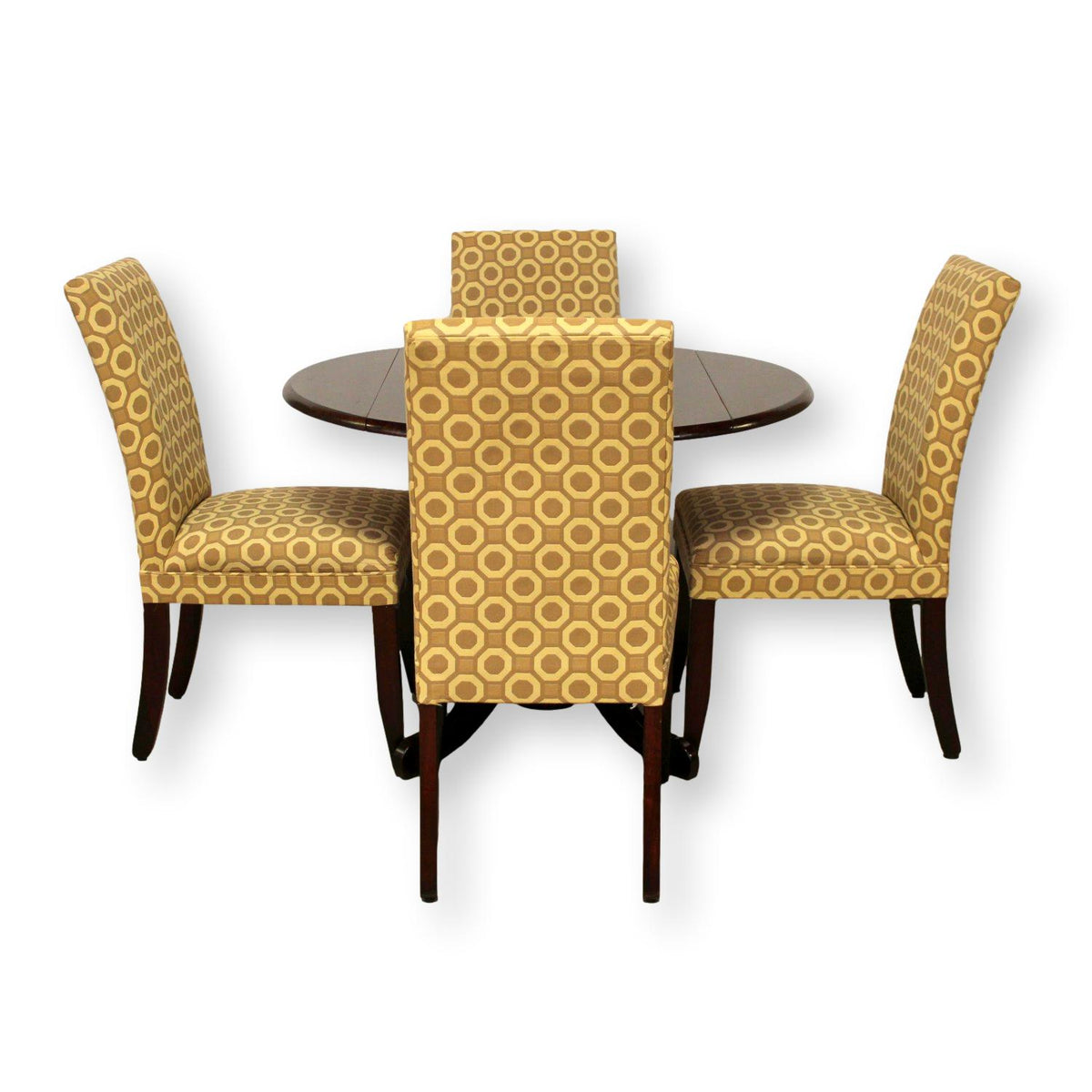 Drop-Leaf Cherry Table w/4 Upholstered Chairs