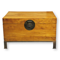 Vintage Wooden Chest w/Metal Base