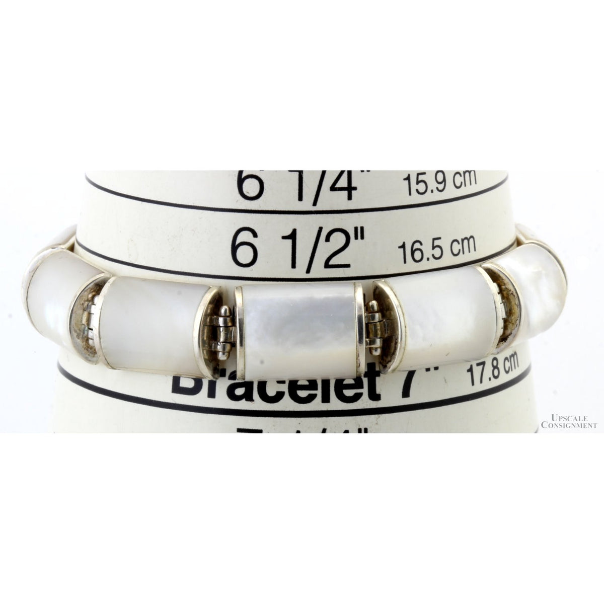 Sterling Silver & Rectangular White Mother of Pearl Bracelet