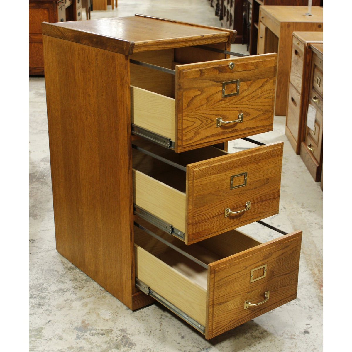 3 Drawer Oak File Cabinet