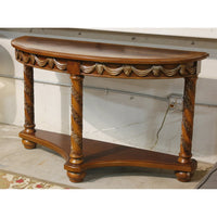 Ornately Carved Demilune Table