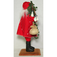 Lynn Haney 18'' Santa Figure, Red w/White Snow Flakes