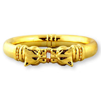Italian Hinged Panther Bracelet - Durable 18K Gold over Resin