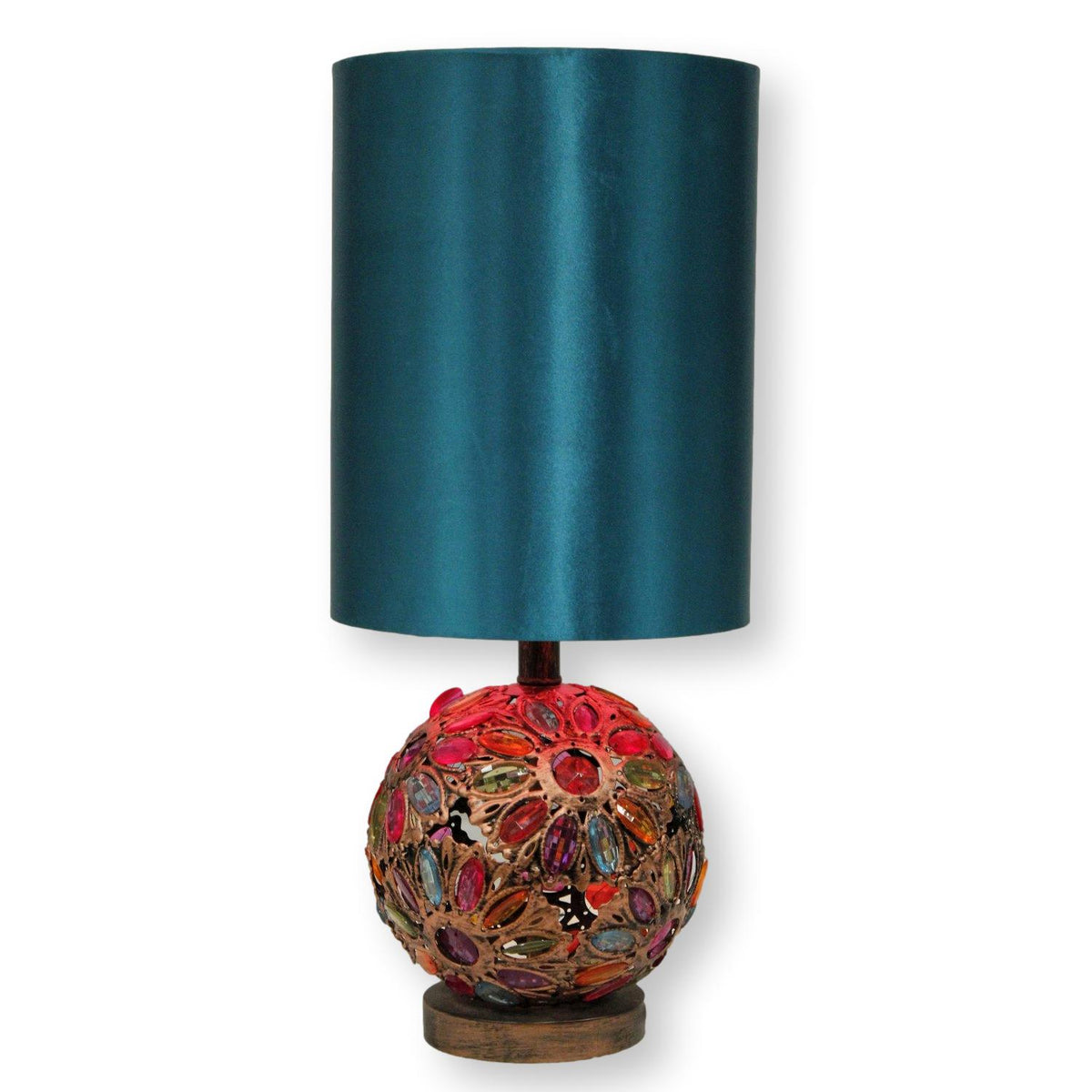 Multi-Color Gemstone Lamp w/Tall Shade