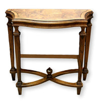 Burlwood Parquet Top Console Table
