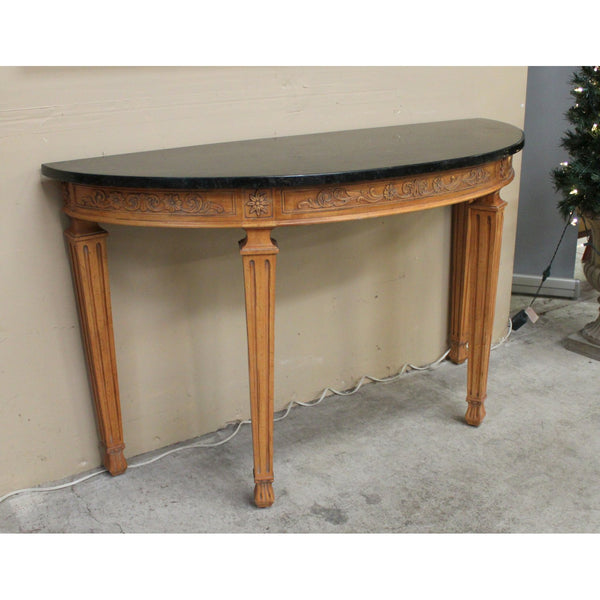 Granite Top Demilune Console Table