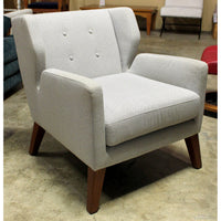 Light Gray Herringbone Pattern Accent Chair