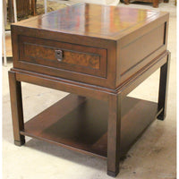 Fine Furniture Burlwood Parquet Top Side Table