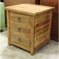 Reclaimed Wood 3 Drawer Nightstand