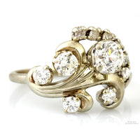 1.12ctw Old European Cut 14K White Gold Heirloom Ring