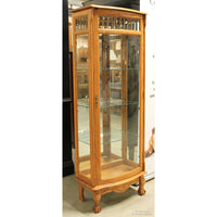 5' Oak Curio w/Leaded Glass