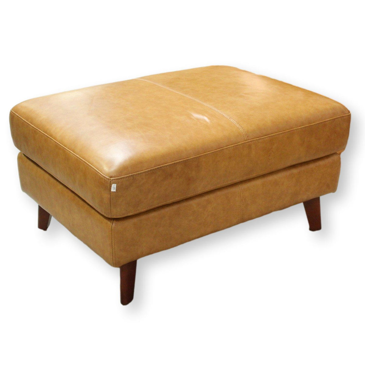 Apricot Furnishings Co. Caramel Brown Leather Ottoman