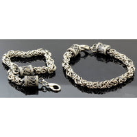 Antiqued Byzantine Link Bracelets, Silver (Pair)